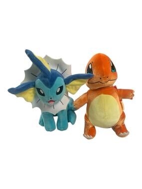 Pokemon Vaporeon Charmander plush orange blue fire